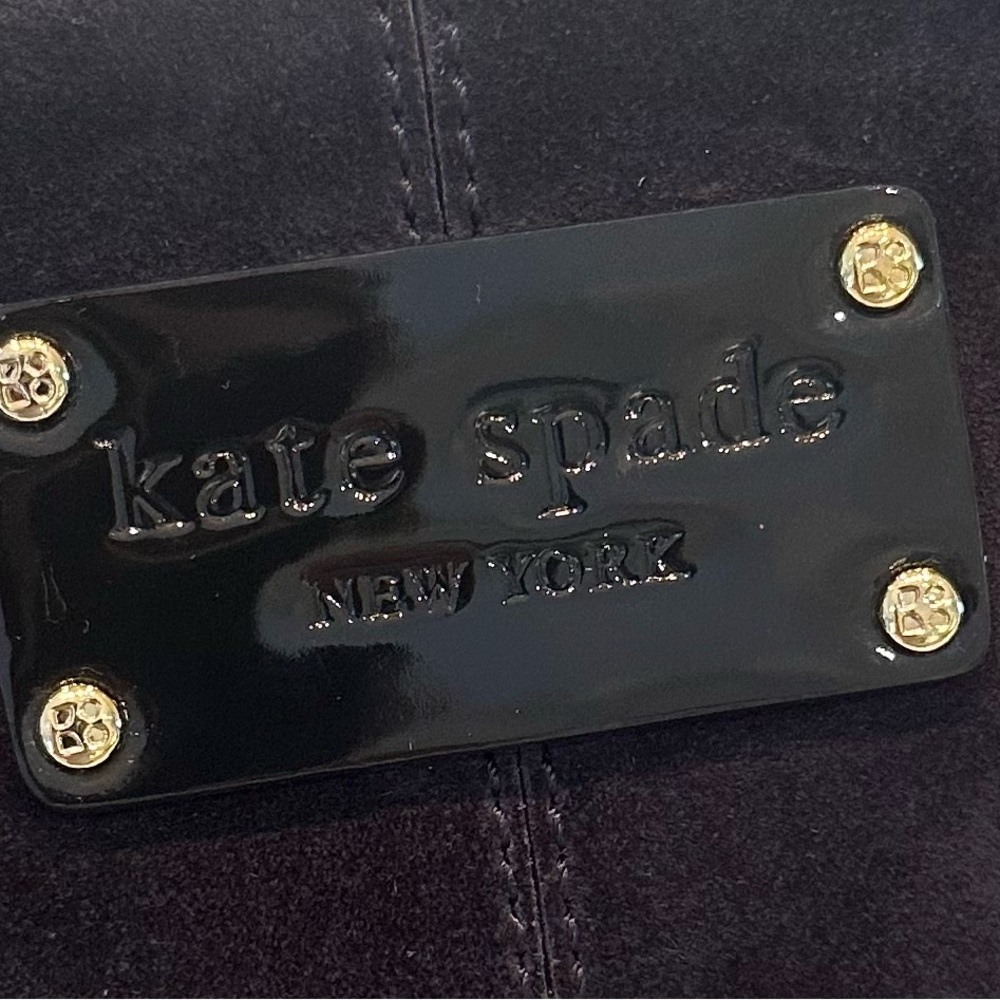 Kate Spade New York Suede Handbag - navy blue suede with patent leather - Picture 5 of 14